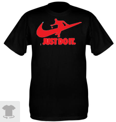 t shirt, Black, Just do it