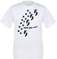 T shirt, never walk alone